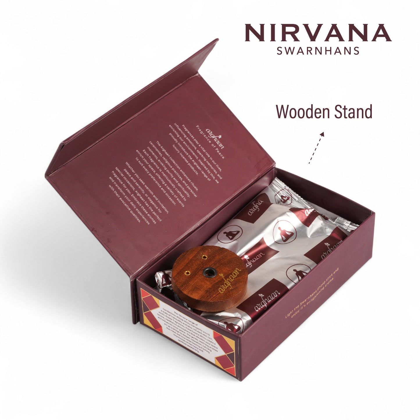 Nirvana, Swarnhans(exotic aroma) Dhoop Sticks – 100% Charcoal-Free | Free- Wooden Stand | 30 Premium Dhoop sticks + a free refill pack of 30 Sticks | Best for Pooja, Meditation & Relaxation | Low Smoke Incense for Home & Spiritual Calm
