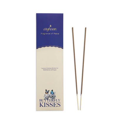 Butterfly Kisses Premium Incense Sticks – 100% Charcoal-Free | 27 Eco-Friendly Sticks for Pooja, Meditation, Prayer & Relaxation | Low Smoke Natural Sweet Incense for Home & Spiritual Calm