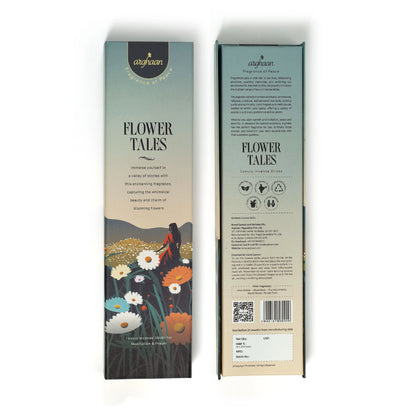 Flower Tales Luxury Incense Sticks – 100% Charcoal-Free | 51 Eco-Friendly Sticks for Pooja, Meditation, Prayer & Floral Tranquility | Low Smoke Natural Incense for Home & Relaxation