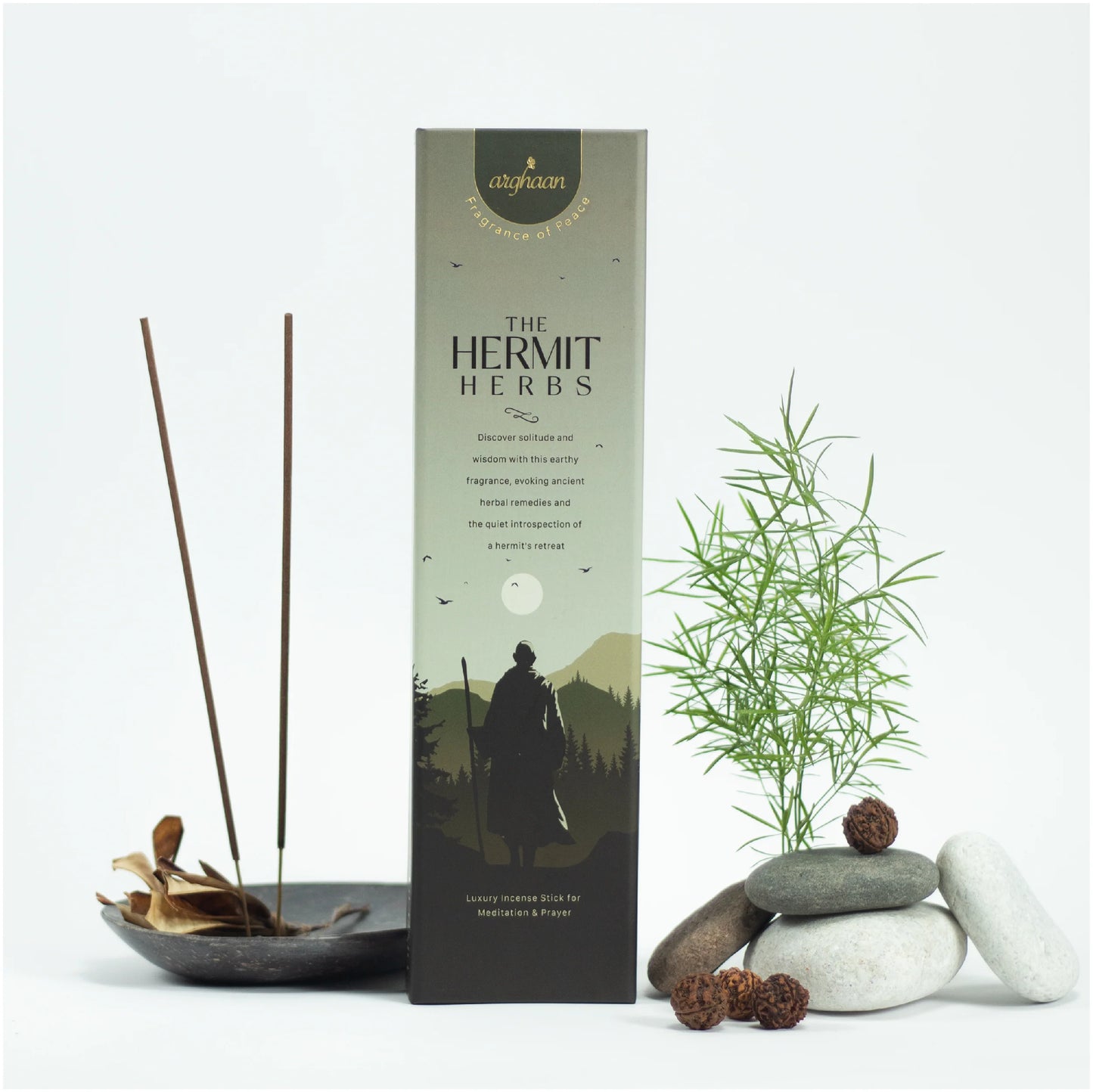 Hermit Herbs Luxury Incense Sticks – 100% Charcoal-Free | 51 Eco-Friendly Sticks for Pooja, Meditation, Prayer & Reflection | Low Smoke Natural Incense for Home & Spiritual Serenity