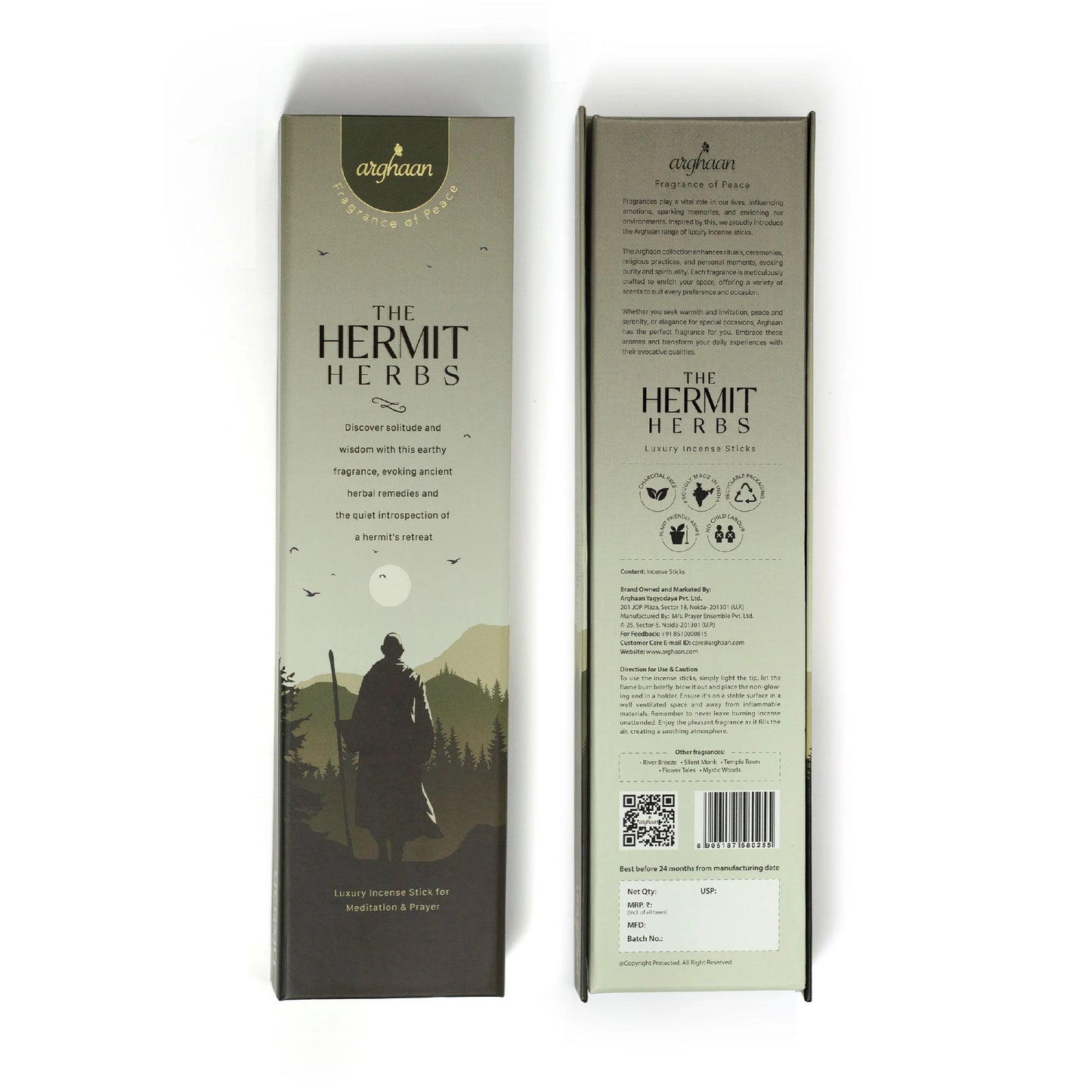 Hermit Herbs Luxury Incense Sticks – 100% Charcoal-Free | 51 Eco-Friendly Sticks for Pooja, Meditation, Prayer & Reflection | Low Smoke Natural Incense for Home & Spiritual Serenity