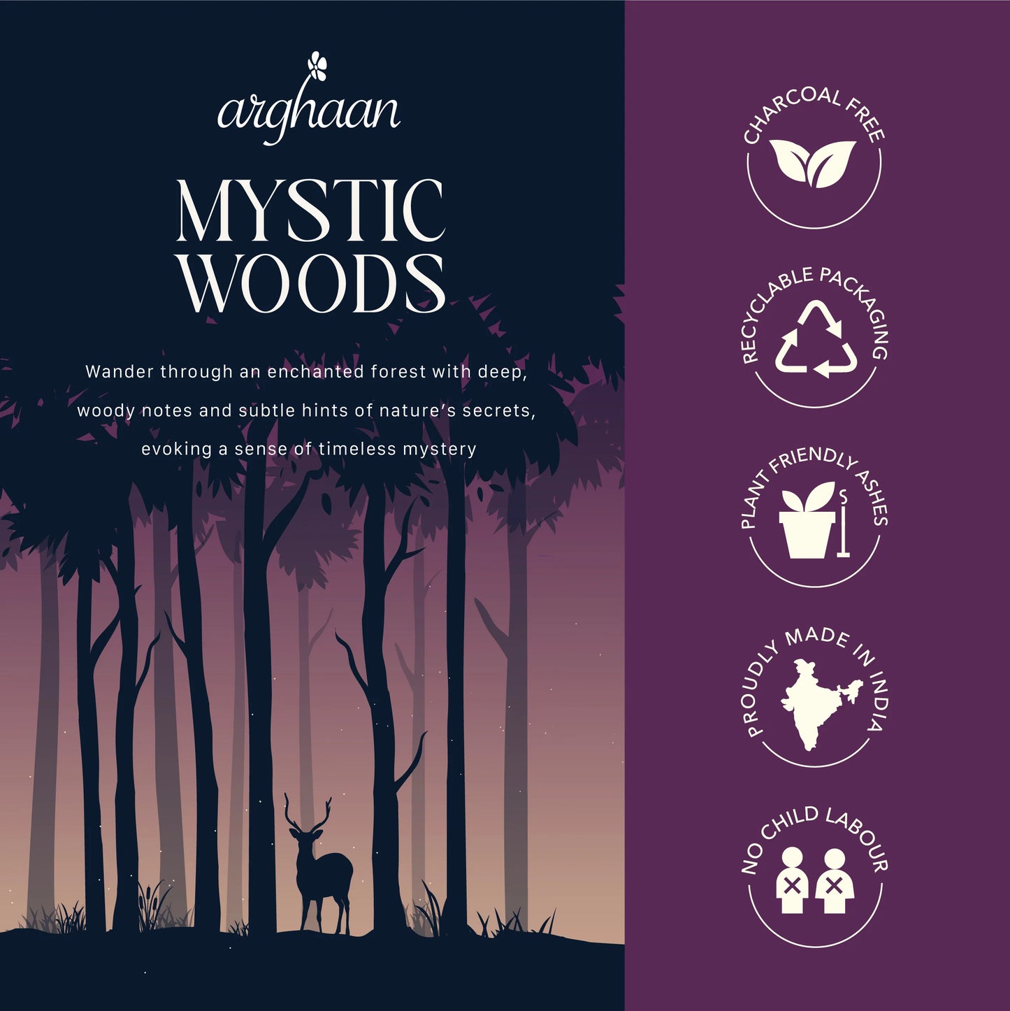 Mystic Woods Luxury Incense Sticks – 100% Charcoal-Free | 51 Eco-Friendly Sticks for Pooja, Meditation, Prayer & Earthy Tranquility | Low Smoke Natural Incense for Home & Spiritual Spaces