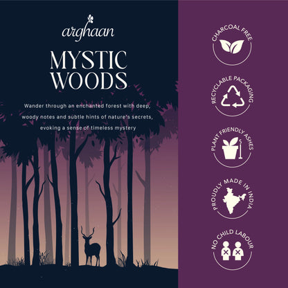 Mystic Woods Luxury Incense Sticks – 100% Charcoal-Free | 51 Eco-Friendly Sticks for Pooja, Meditation, Prayer & Earthy Tranquility | Low Smoke Natural Incense for Home & Spiritual Spaces