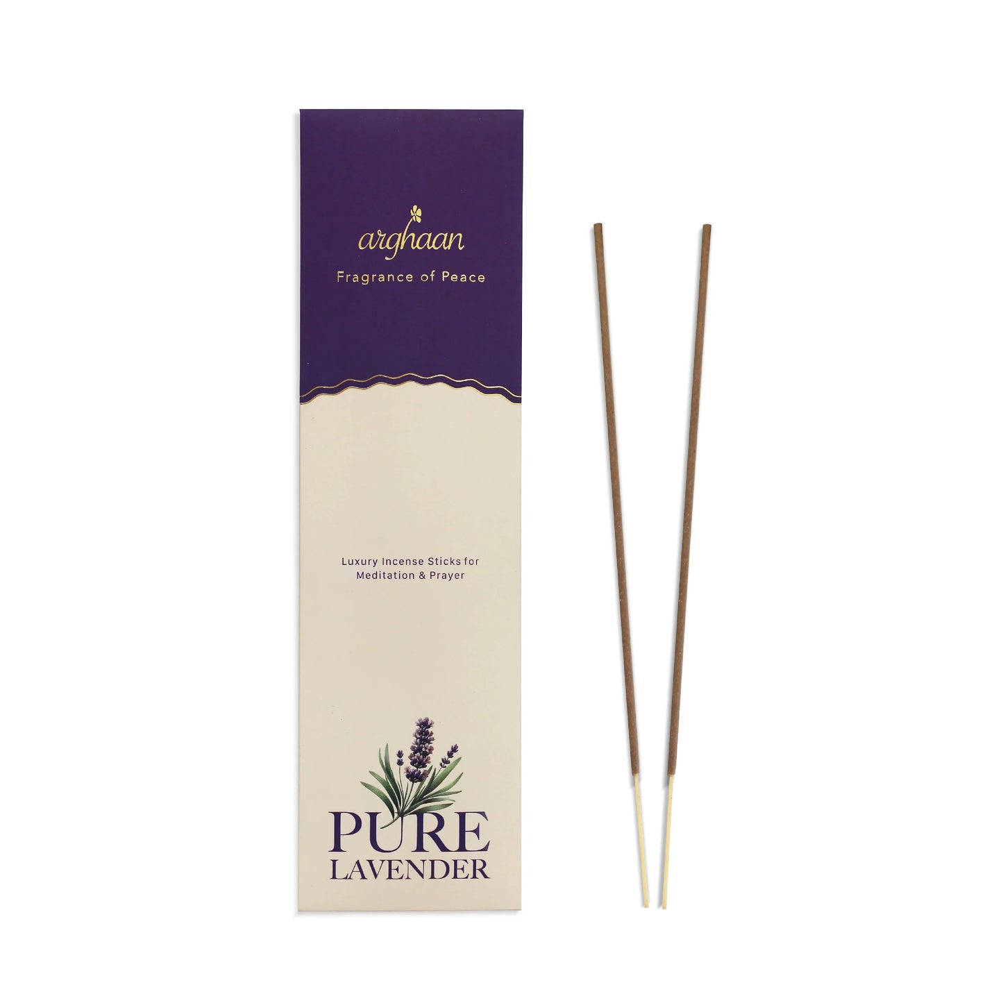 Pure Lavender Premium Incense Sticks – 100% Charcoal-Free | 27 Eco-Friendly Sticks for Pooja, Meditation, Prayer & Relaxation | Low Smoke Natural Lavender Incense for Home & Spiritual Calm