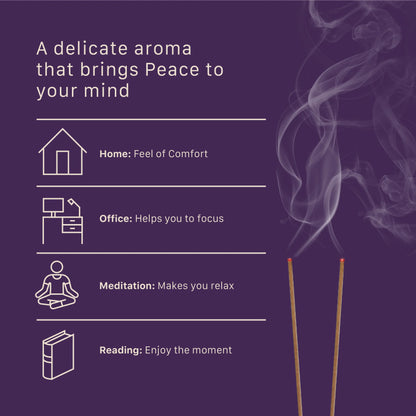 Pure Lavender Premium Incense Sticks – 100% Charcoal-Free | 27 Eco-Friendly Sticks for Pooja, Meditation, Prayer & Relaxation | Low Smoke Natural Lavender Incense for Home & Spiritual Calm