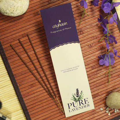 Pure Lavender Premium Incense Sticks – 100% Charcoal-Free | 27 Eco-Friendly Sticks for Pooja, Meditation, Prayer & Relaxation | Low Smoke Natural Lavender Incense for Home & Spiritual Calm