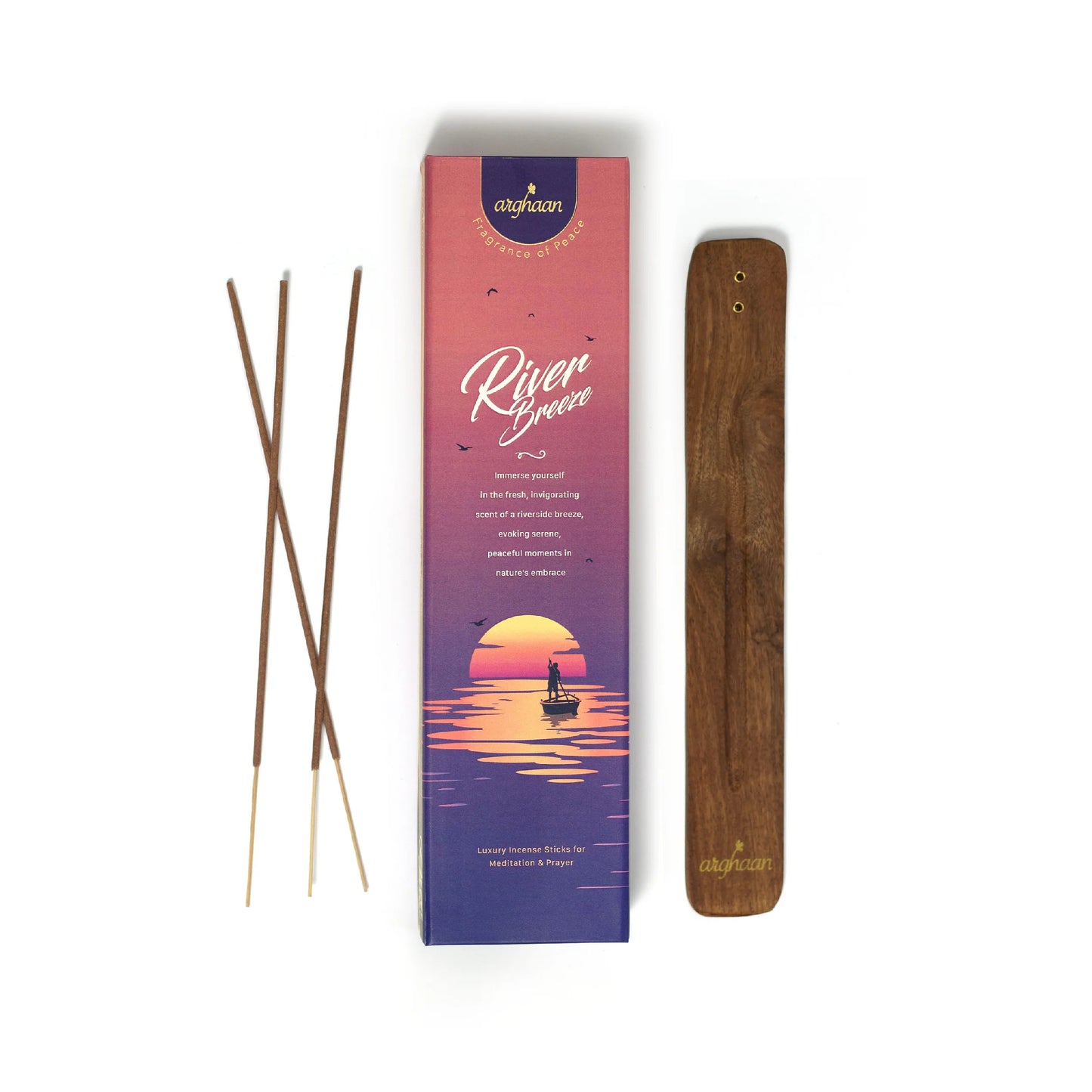River Breeze Luxury Incense Sticks – 100% Charcoal-Free | 51 Eco-Friendly Sticks for Pooja, Meditation, Relaxation & Nature-Inspired Calm | Low Smoke Natural Incense for Home & Spiritual Use