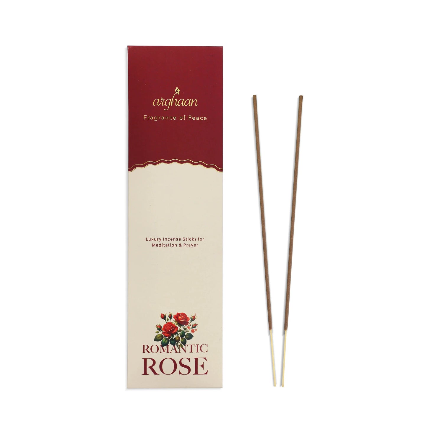 Romantic Rose Premium Incense Sticks – 100% Charcoal-Free | 27 Eco-Friendly Sticks for Pooja, Meditation, Prayer & Relaxation | Low Smoke Natural Rose Incense for Home & Spiritual Ambiance
