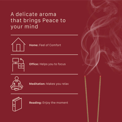 Romantic Rose Premium Incense Sticks – 100% Charcoal-Free | 27 Eco-Friendly Sticks for Pooja, Meditation, Prayer & Relaxation | Low Smoke Natural Rose Incense for Home & Spiritual Ambiance