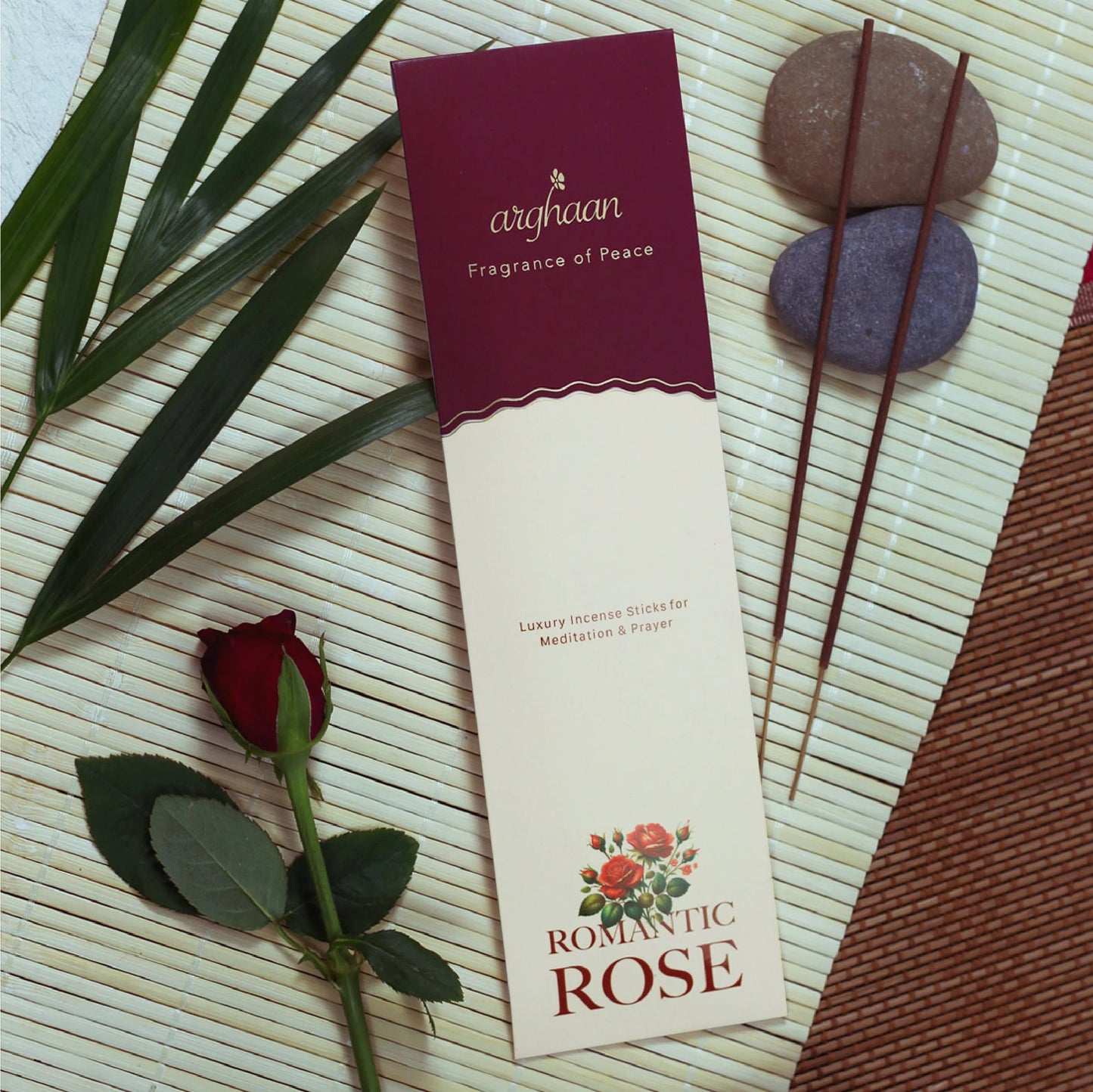 Romantic Rose Premium Incense Sticks – 100% Charcoal-Free | 27 Eco-Friendly Sticks for Pooja, Meditation, Prayer & Relaxation | Low Smoke Natural Rose Incense for Home & Spiritual Ambiance