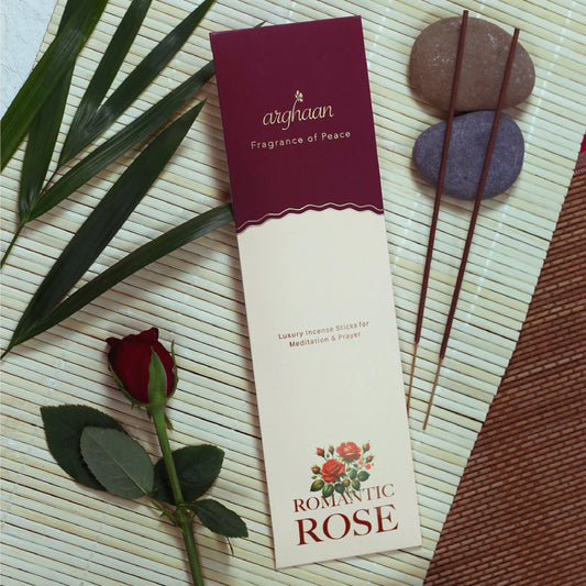 Romantic Rose Premium Incense Sticks – 100% Charcoal-Free | 27 Eco-Friendly Sticks for Pooja, Meditation, Prayer & Relaxation | Low Smoke Natural Rose Incense for Home & Spiritual Ambiance