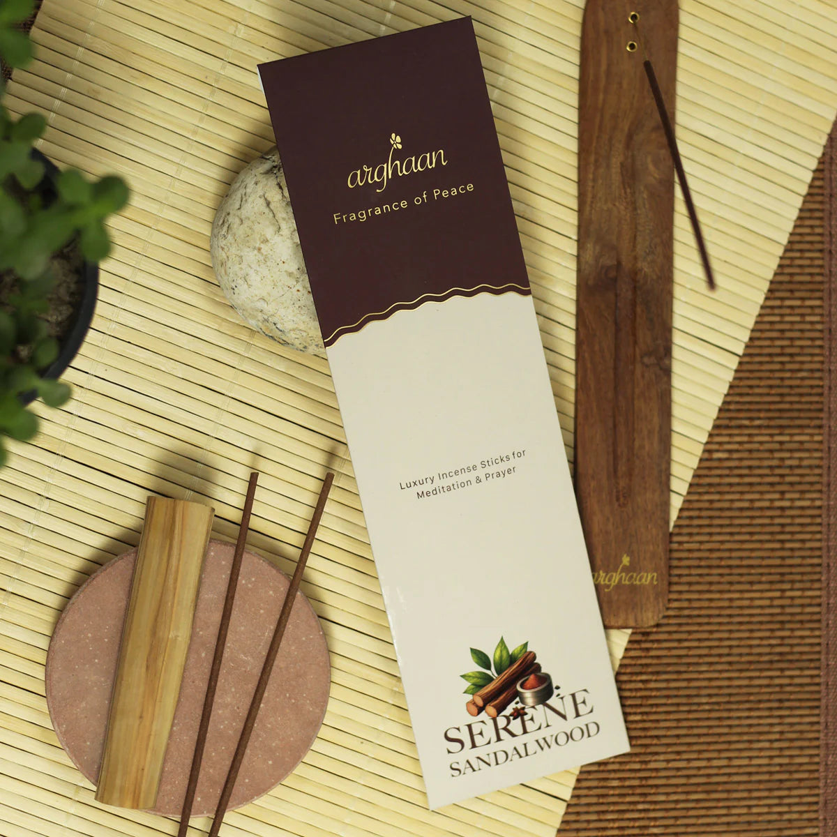 Serene Sandalwood Premium Incense Sticks – 100% Charcoal-Free | 27 Eco-Friendly Sticks for Pooja, Meditation, Prayer & Relaxation | Low Smoke Natural Sandalwood Incense for Home & Spiritual Calm