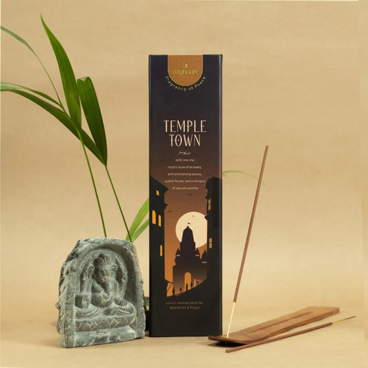 Temple Town Luxury Incense Sticks – 100% Charcoal-Free | 51 Eco-Friendly Sticks for Pooja, Meditation, Prayer & Spiritual Calm | Low Smoke Natural Fragrance for Home & Sacred Spaces