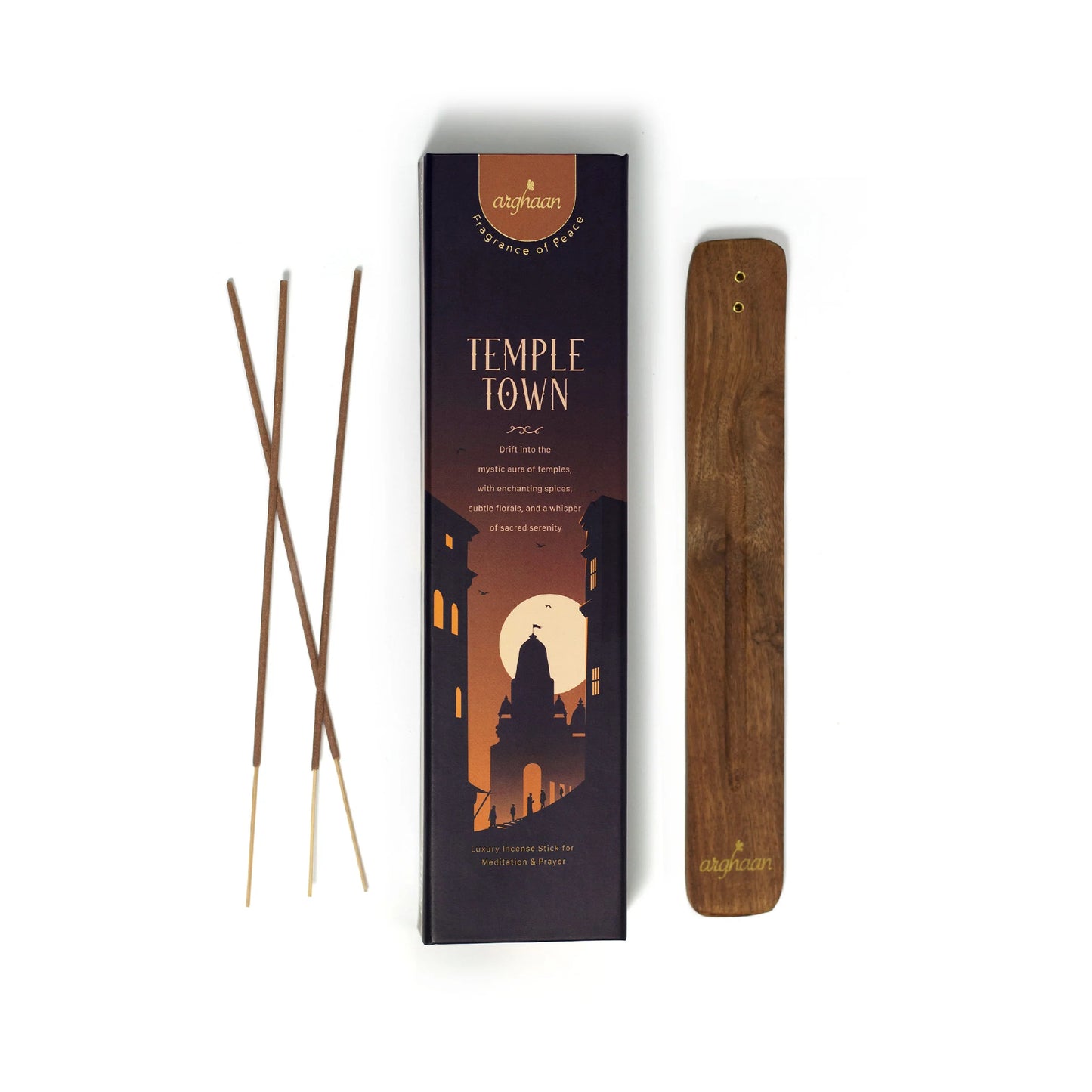 Temple Town Luxury Incense Sticks – 100% Charcoal-Free | 51 Eco-Friendly Sticks for Pooja, Meditation, Prayer & Spiritual Calm | Low Smoke Natural Fragrance for Home & Sacred Spaces