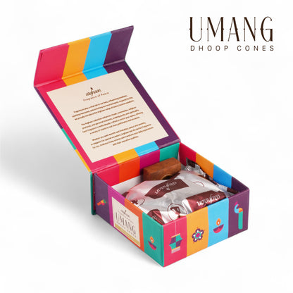Umang, Nature's Joy Dhoop Cones – 100% Charcoal-Free | Free- Wooden Stand | 40 Premium Dhoop Cones | Best for Pooja, Meditation & Relaxation | For Home, Office & Spiritual Calm