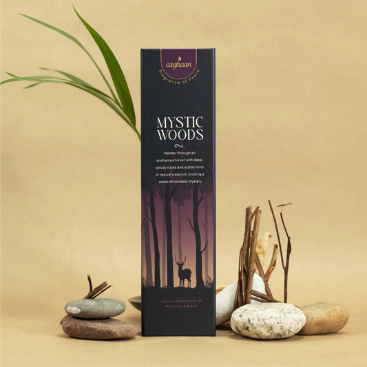 Mystic Woods Luxury Incense Sticks – 100% Charcoal - Free | 51 Eco - Friendly Sticks for Pooja, Meditation, Prayer & Earthy Tranquility | Low Smoke Natural Incense for Home & Spiritual Spaces - 