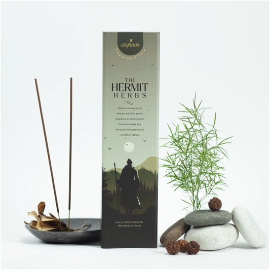 Hermit Herbs Luxury Incense Sticks – 100% Charcoal - Free | 51 Eco - Friendly Sticks for Pooja, Meditation, Prayer & Reflection | Low Smoke Natural Incense for Home & Spiritual Serenity - 