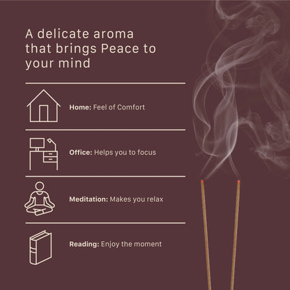 Serene Sandalwood Premium Incense Sticks – 100% Charcoal - Free | 27 Eco - Friendly Sticks for Pooja, Meditation, Prayer & Relaxation | Low Smoke Natural Sandalwood Incense for Home & Spiritual Calm - Incense Sticks